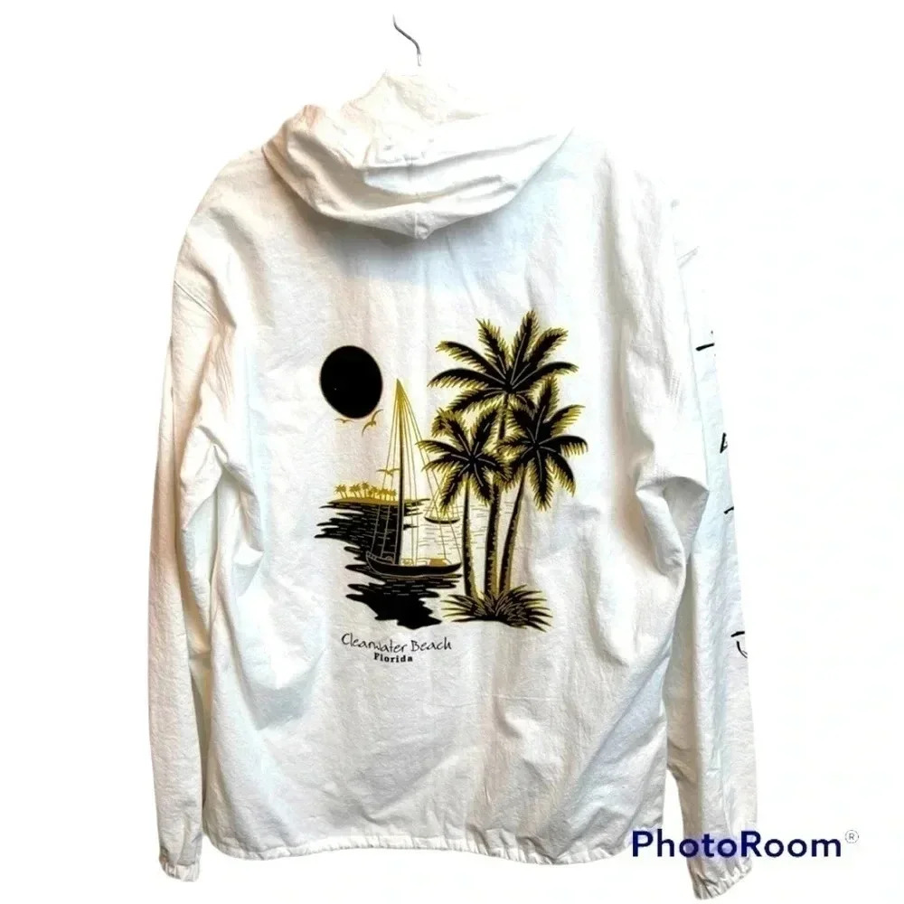 VINTAGE 90’s‎ Clearwater Florida zip up windbreaker/lightweight jacket